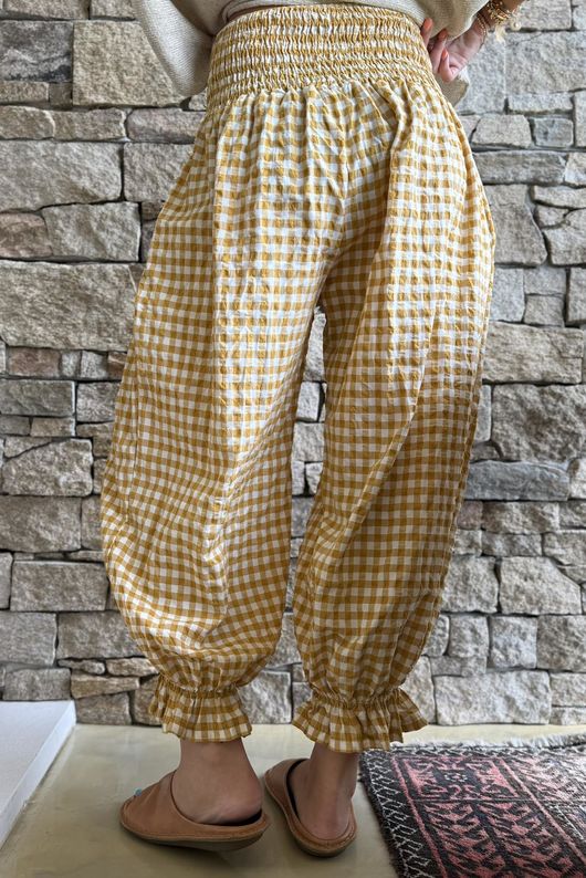 Nonni Gingham Bloomer Pant Mustard